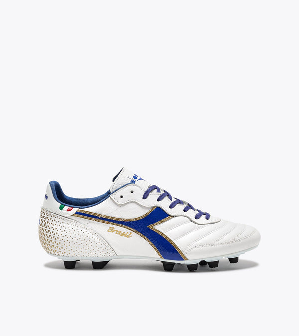 Diadora Brasil Italy OG GR LT+ MDPU Soccer Cleats (white/mazarine blue/gold)