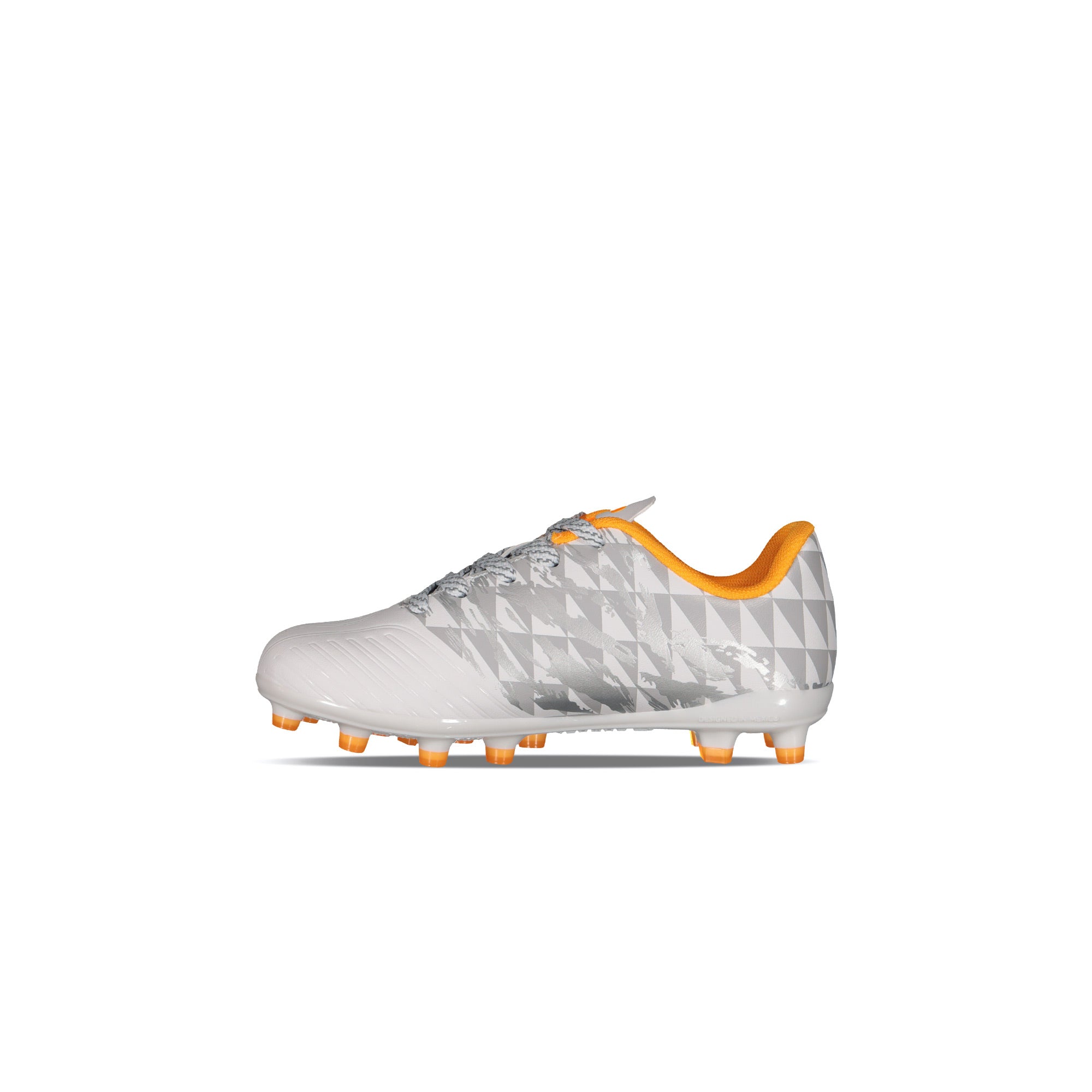 Botas de fútbol Charly Grasshopper 4.0 Youth FG (blanco/naranja/plateado)