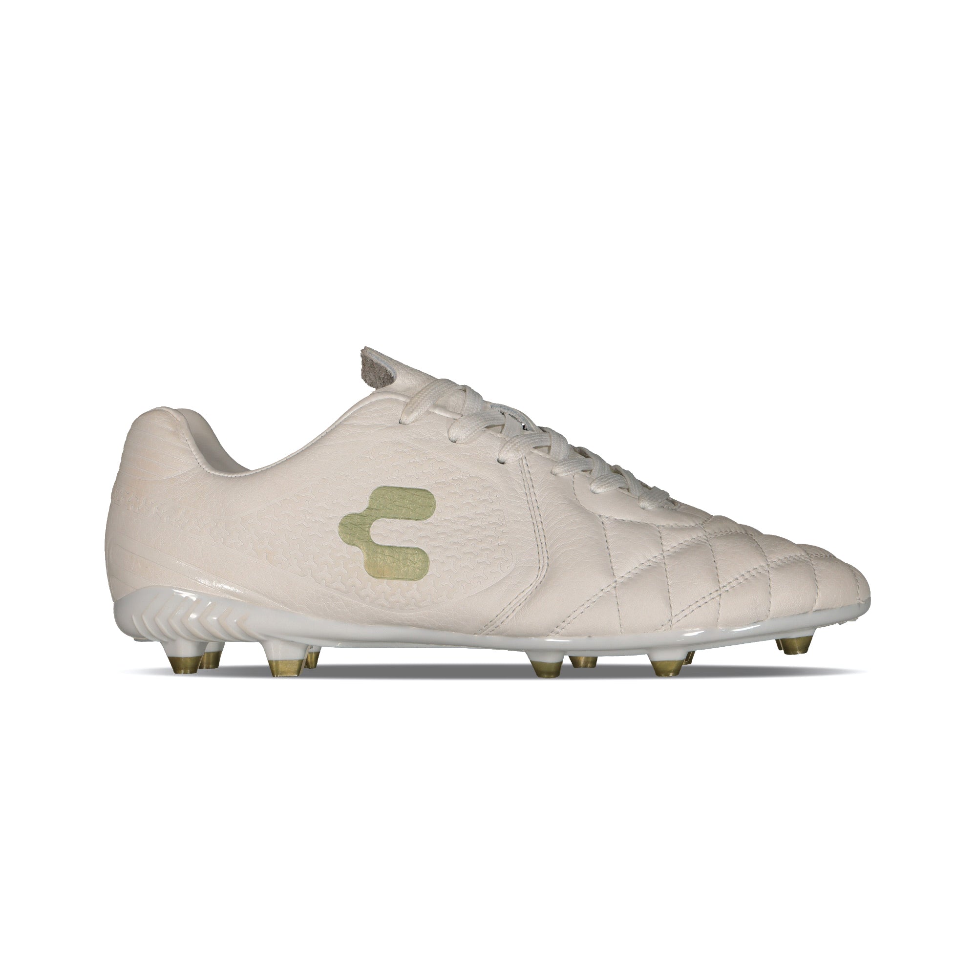 Charly Legendario LT 2.0 FG Soccer Cleats - White/Gold-Soccer Command