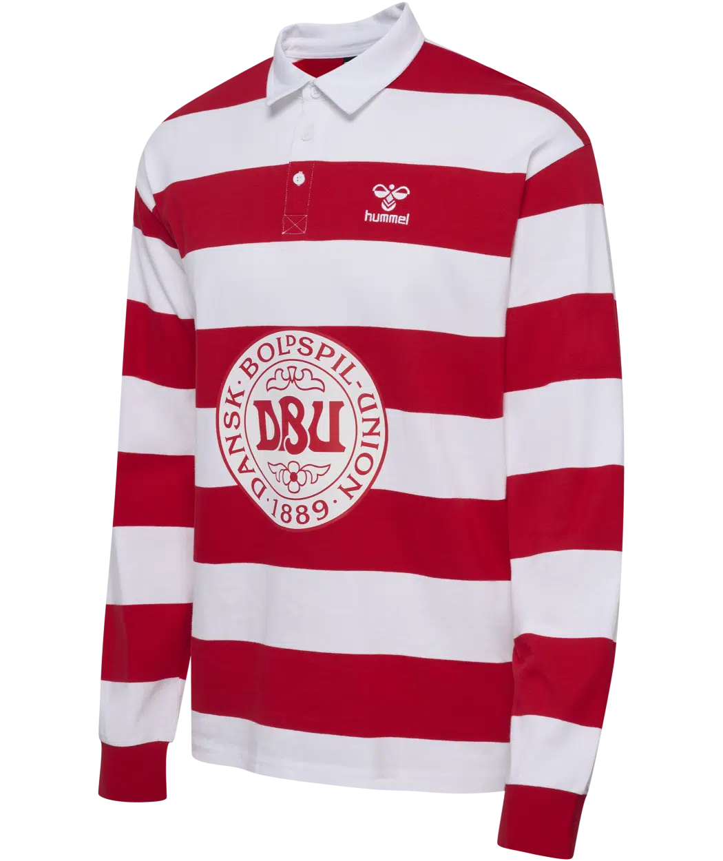 hummel Denmark DBU Fan 24 Rugby Striped Shirt-Soccer Command