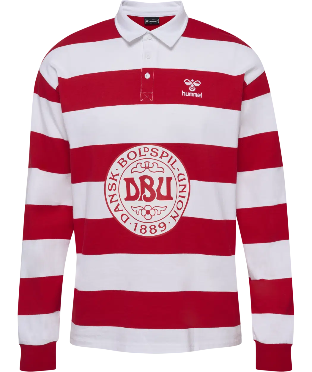 hummel Denmark DBU Fan 24 Rugby Striped Shirt-Soccer Command