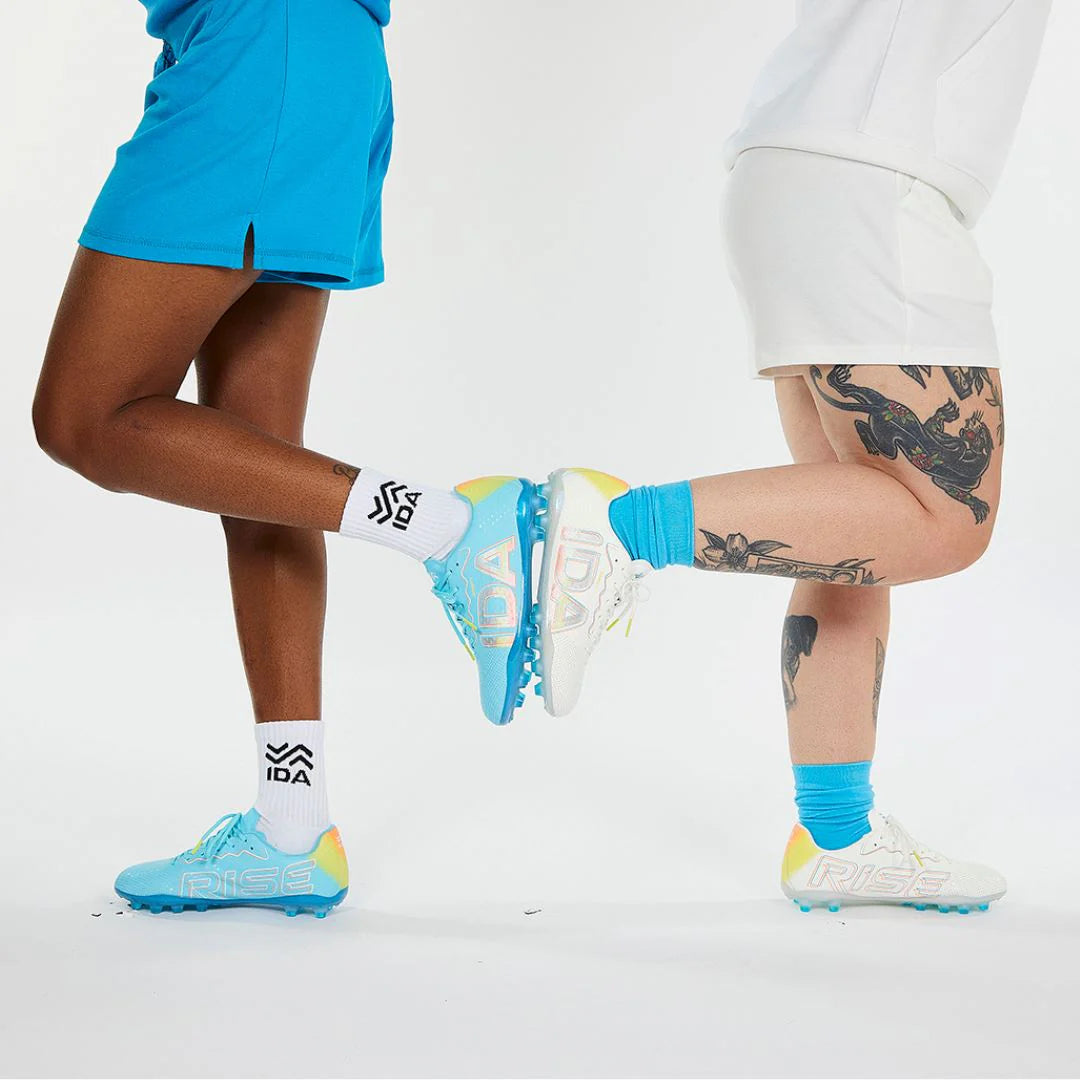 Botas de fútbol IDA Rise Club para mujer FG/AG (azul amanecer)