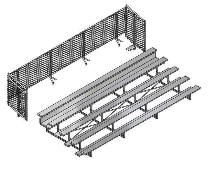 Cerco universal de malla metálica para fútbol Jaypro (5 filas)