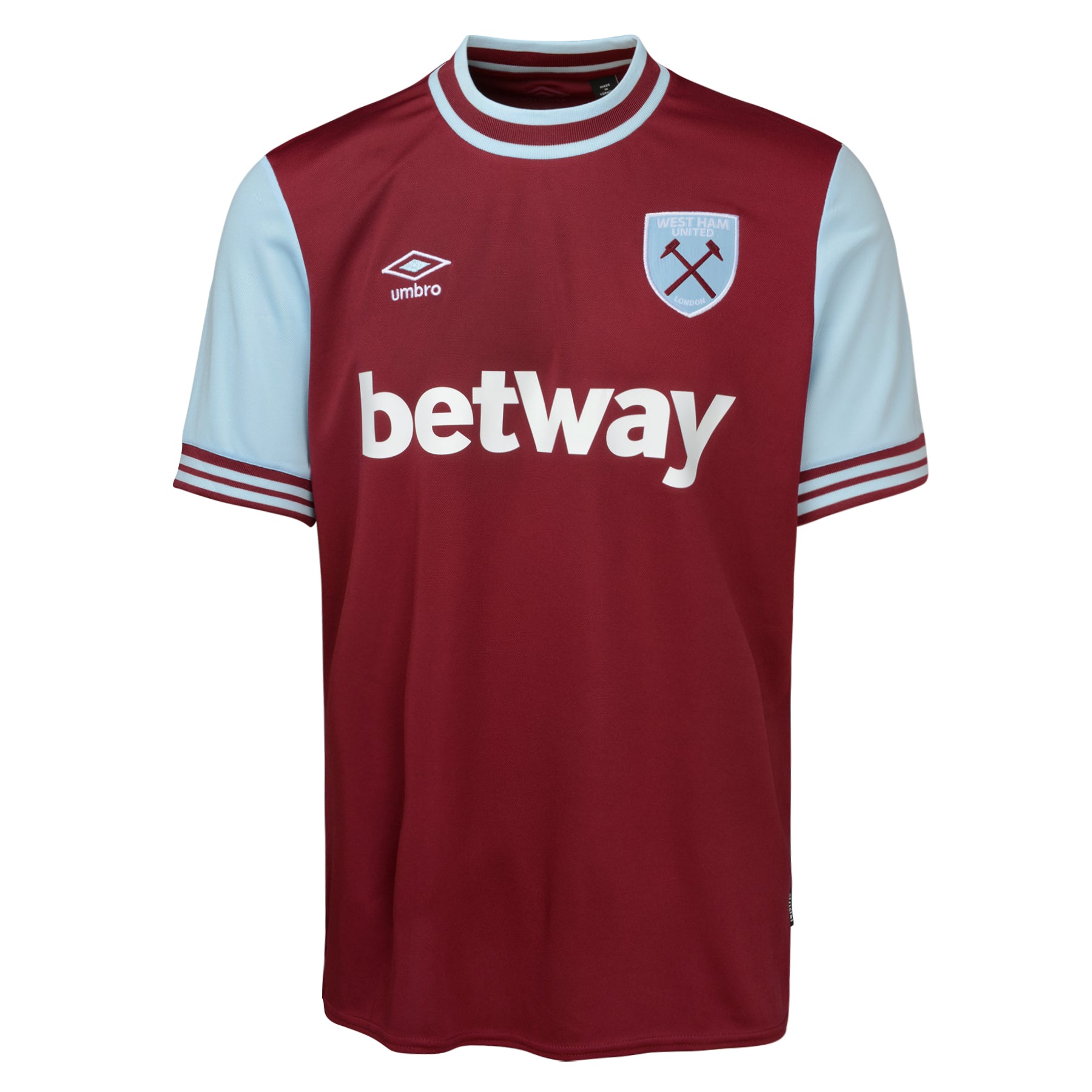 美品　Umbro 24-25 ウェストハム・ユナイテッド　サッカー　ユニフォーム Umbro 24/25 West Ham Home Jersey