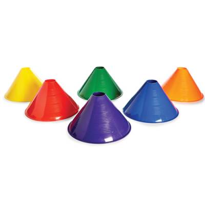 Large Profile 6" Multicolored Soccer Cones (12 pack)-Soccer Command