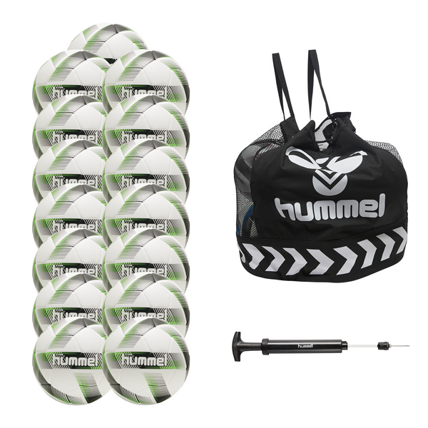 hummel Storm 2.0 Soccer Ball 15-Pack with Core Ball Bag and Ball Pump-Soccer Command