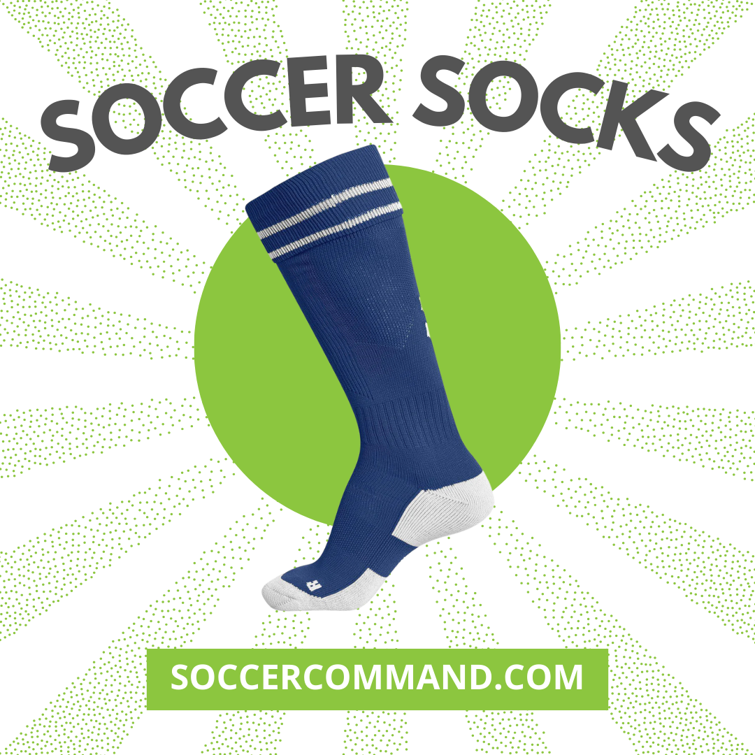 Soccer socks from Soccer Command. Whether you need comfortable socks for practice sessions or high-performance socks for your soccer team uniforms for match days, our collection offers a diverse range of options.