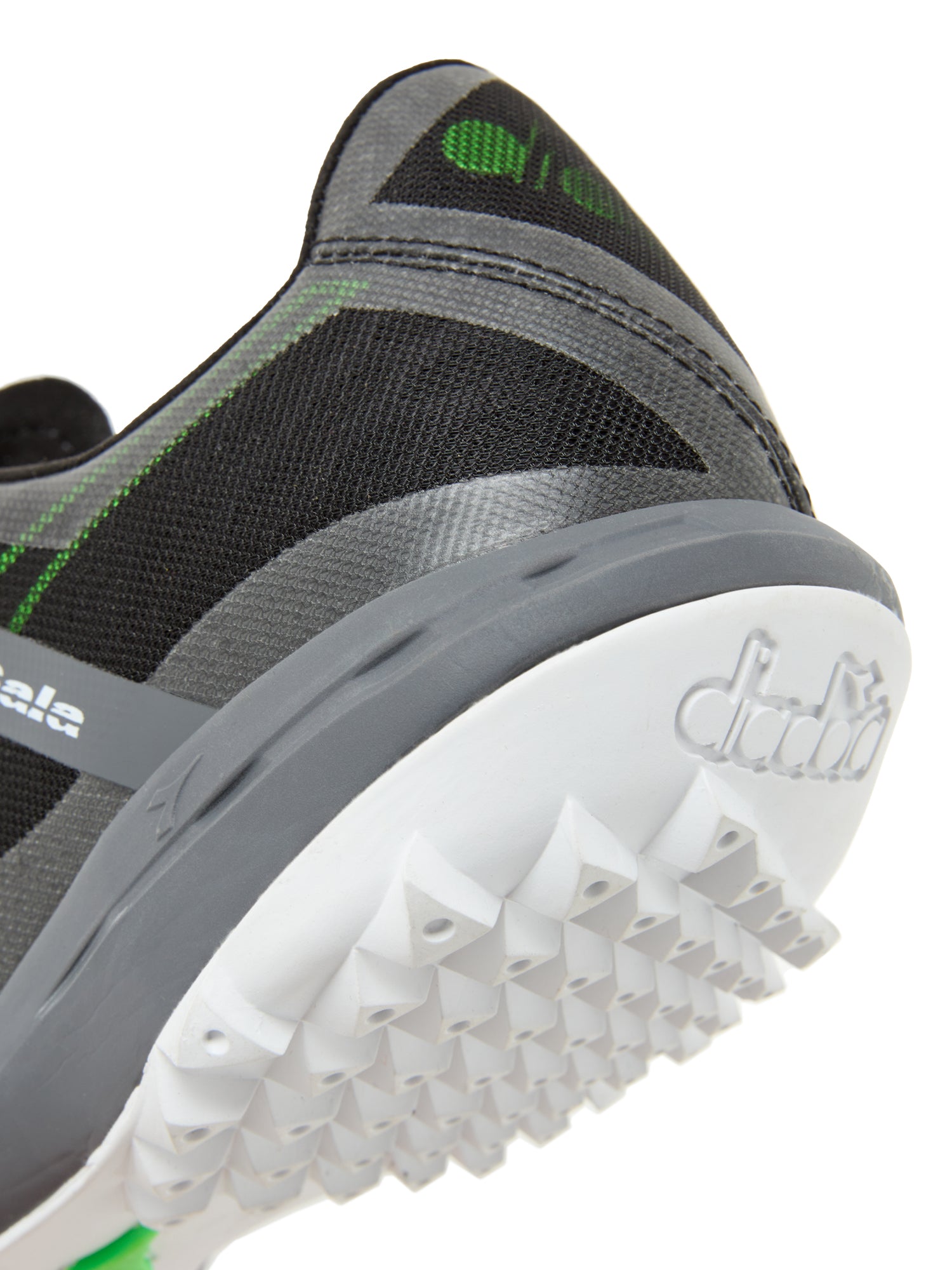 Diadora Brasil Sala TF Soccer Cleats (black/green fluo)-Soccer Command