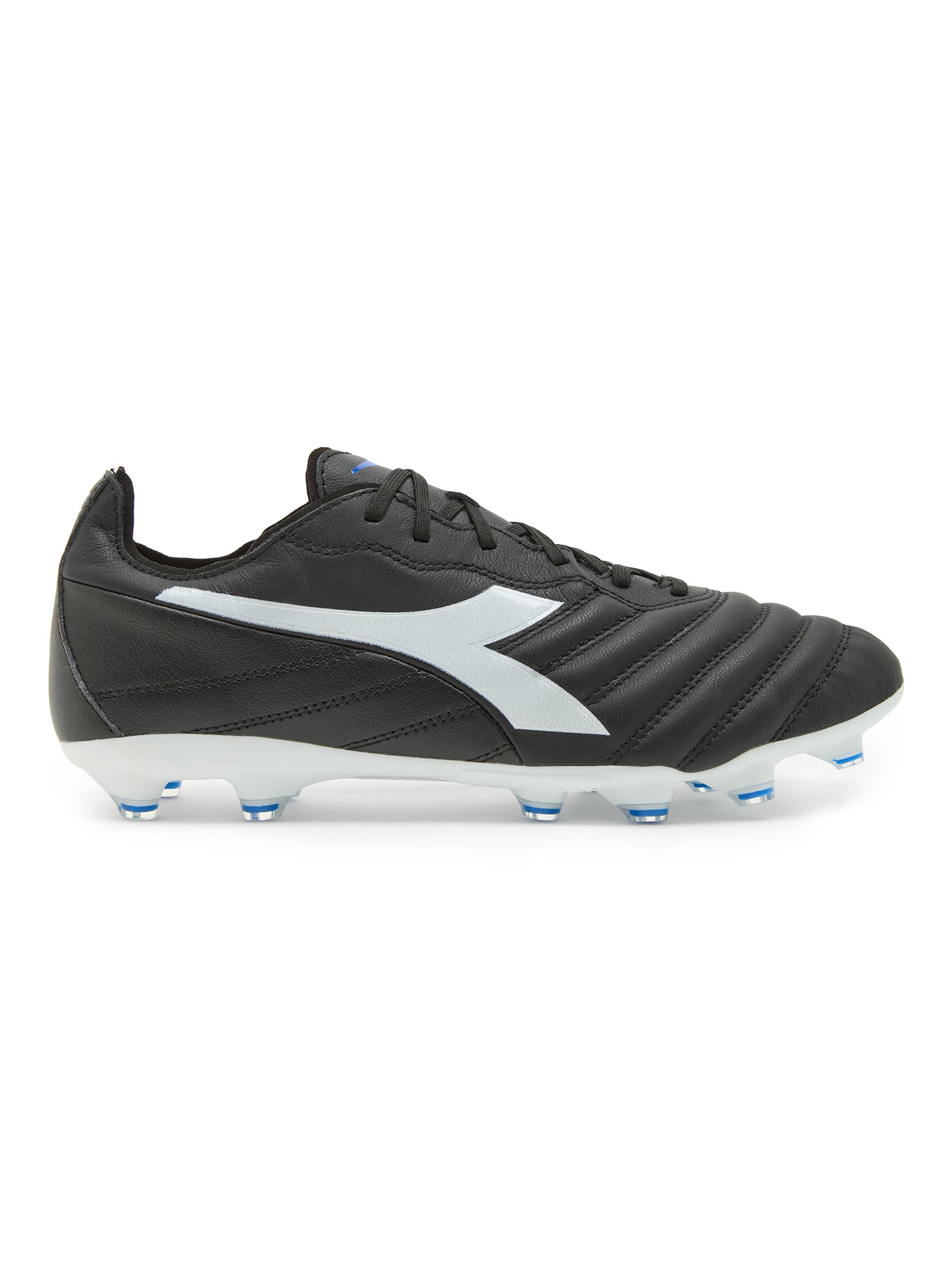 Diadora Brasil Elite 2 LT LP12 Soccer Cleats (black/white/royal blue)-Soccer Command