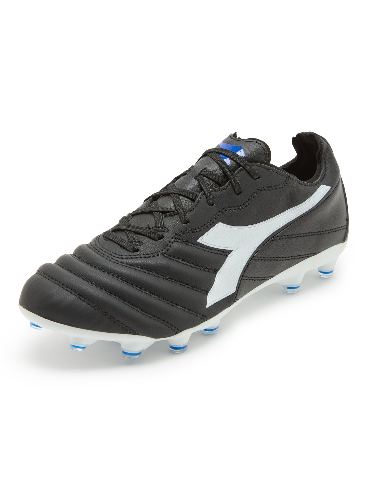 Diadora Brasil Elite 2 LT LP12 Soccer Cleats (black/white/royal blue)-Soccer Command