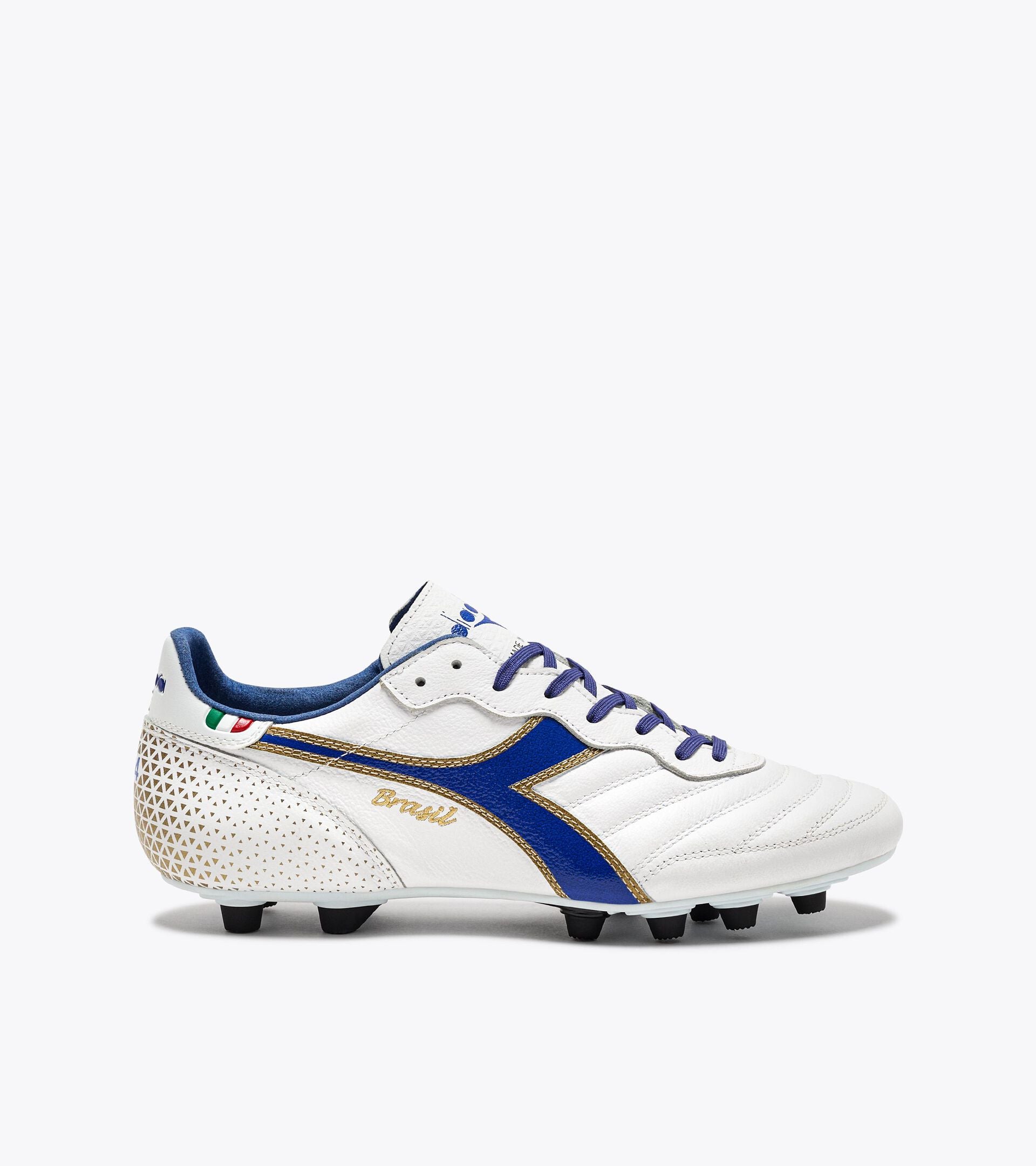 Diadora Brasil Italy OG GR LT+ MDPU Soccer Cleats (white/mazarine blue/gold)-Soccer Command