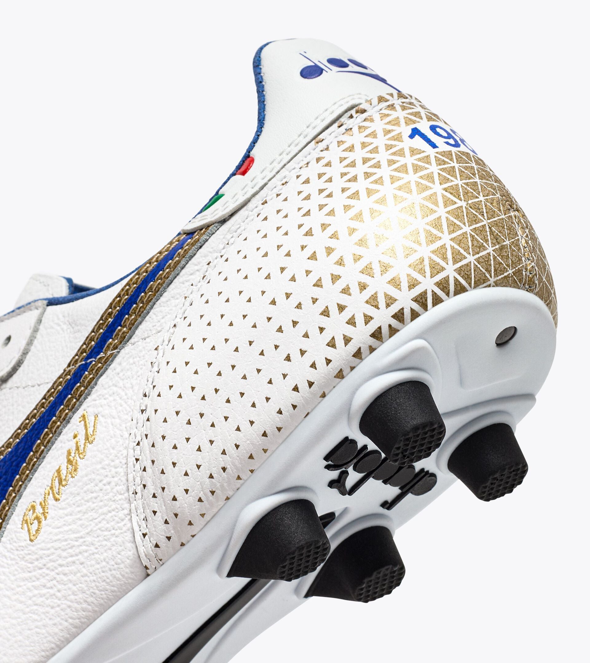 Diadora Brasil Italy OG GR LT+ MDPU Soccer Cleats (white/mazarine blue/gold)-Soccer Command
