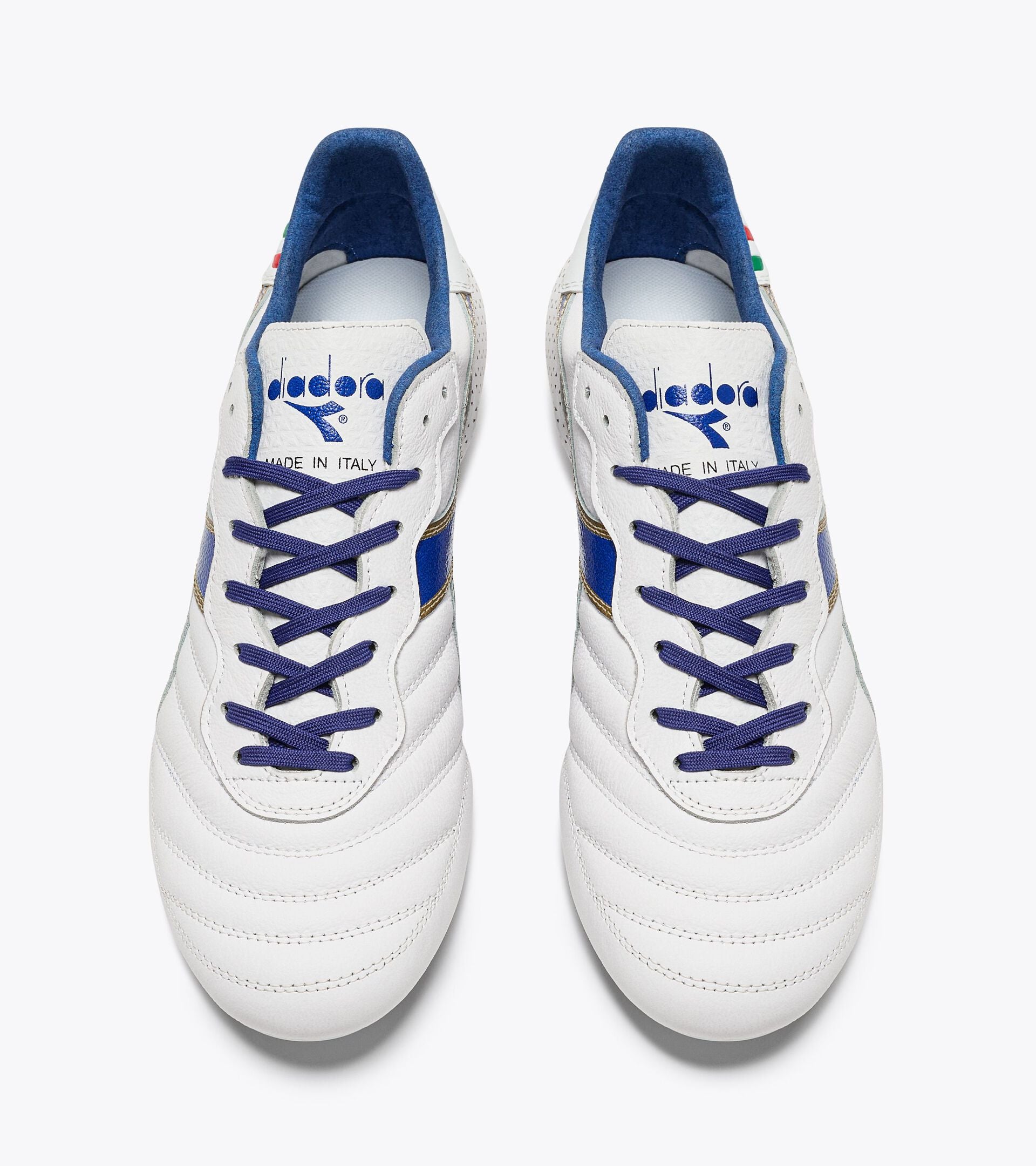 Diadora Brasil Italy OG GR LT+ MDPU Soccer Cleats (white/mazarine blue/gold)-Soccer Command