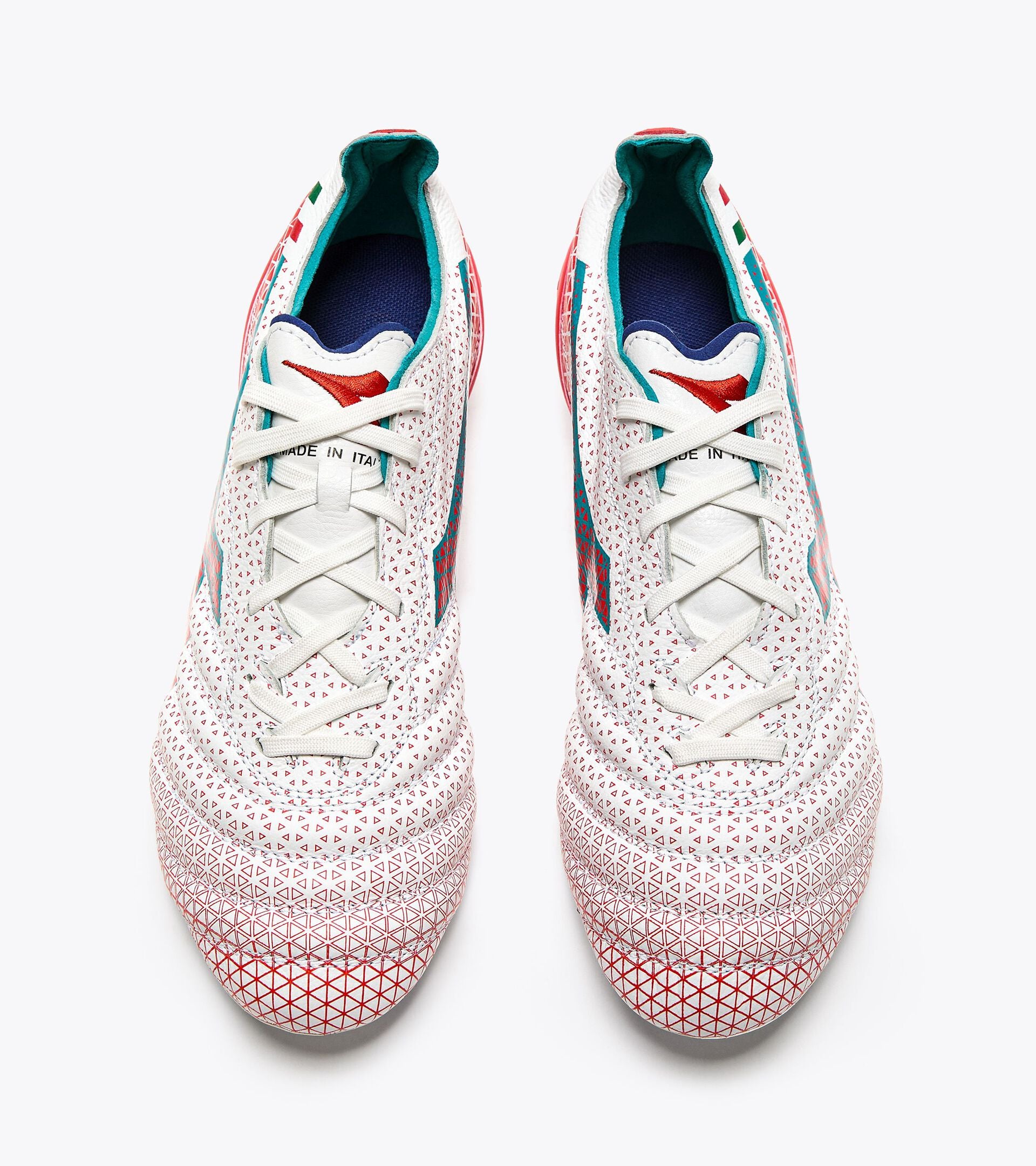 Diadora Brasil Elite Tech GR ITA LPX (white/tile blue/fluo red)-Soccer Command