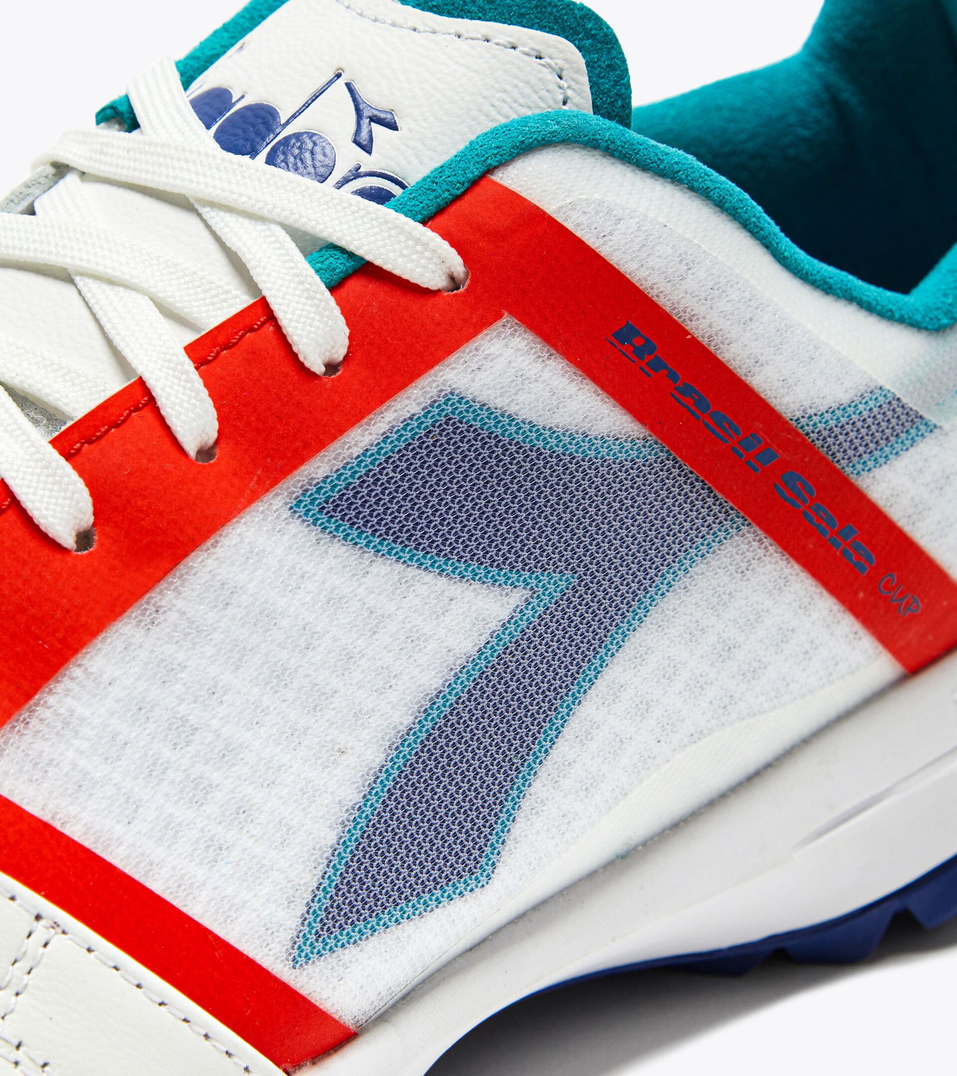 Diadora Brasil Sala Cup TF Soccer Cleats (white/navy)-Soccer Command