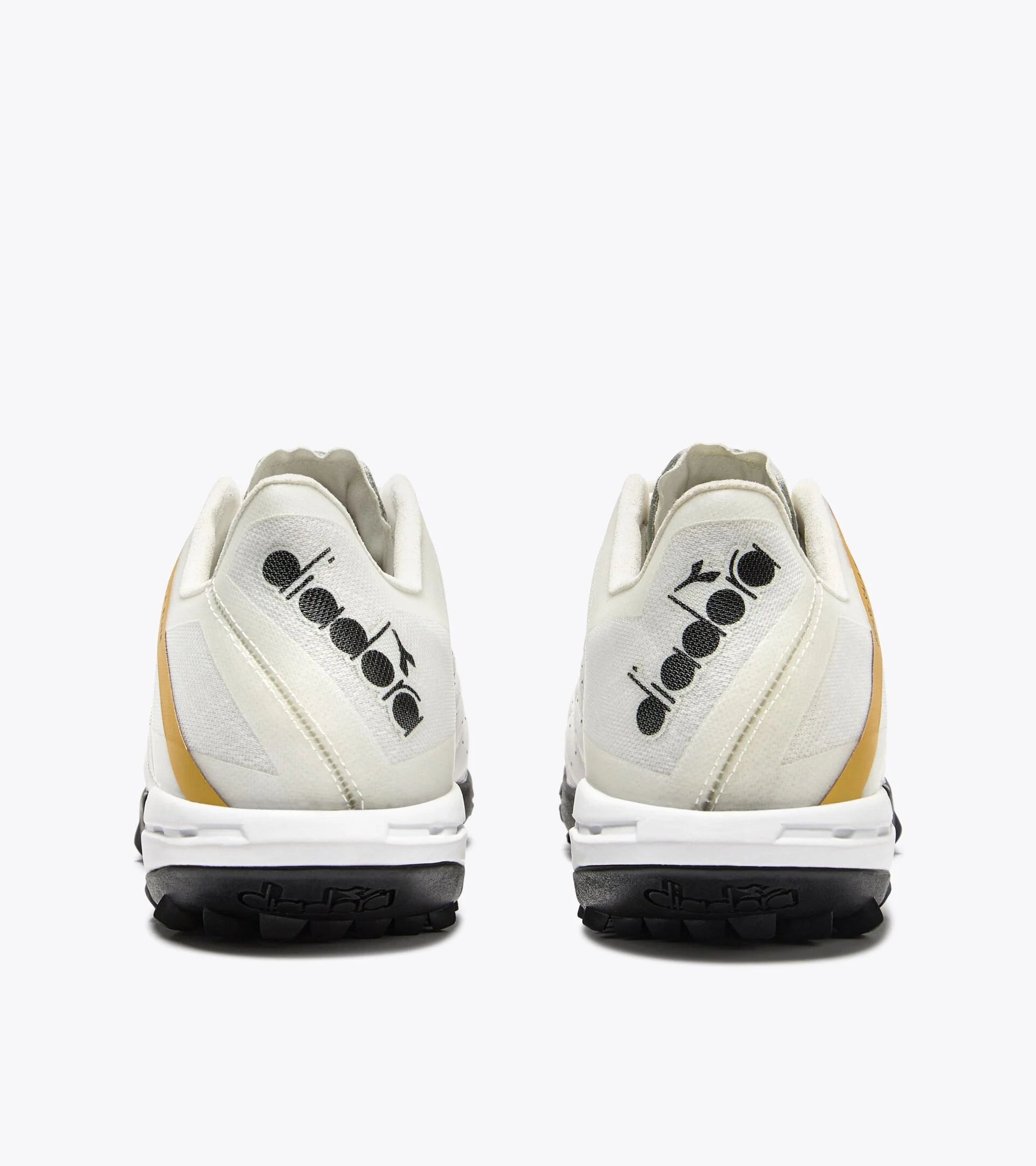 Botas de fútbol Diadora Brasil Sala Elite TF (blanco/negro/oro metalizado)