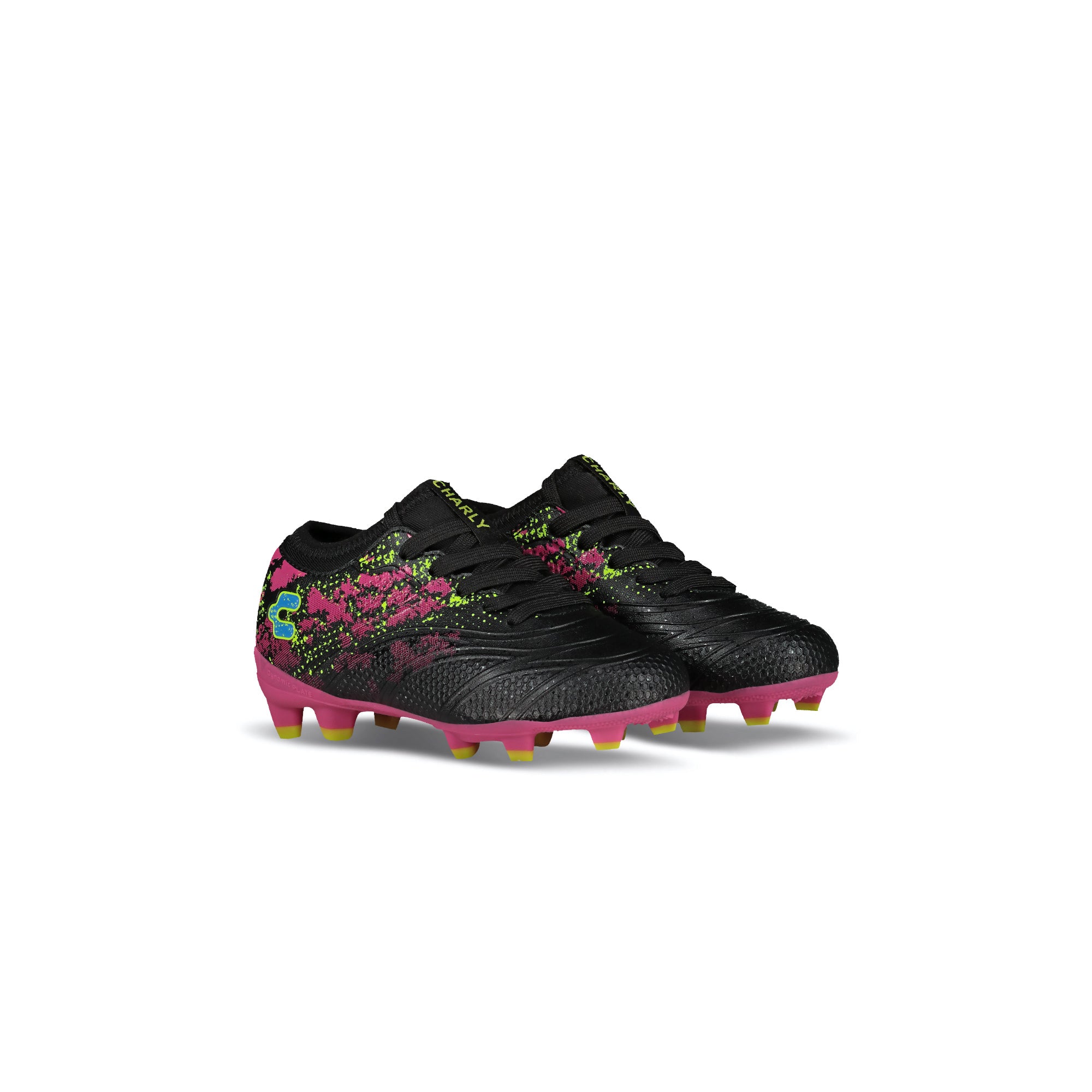 Botas de fútbol Charly Blaze Youth FG (negro/fiusia) 