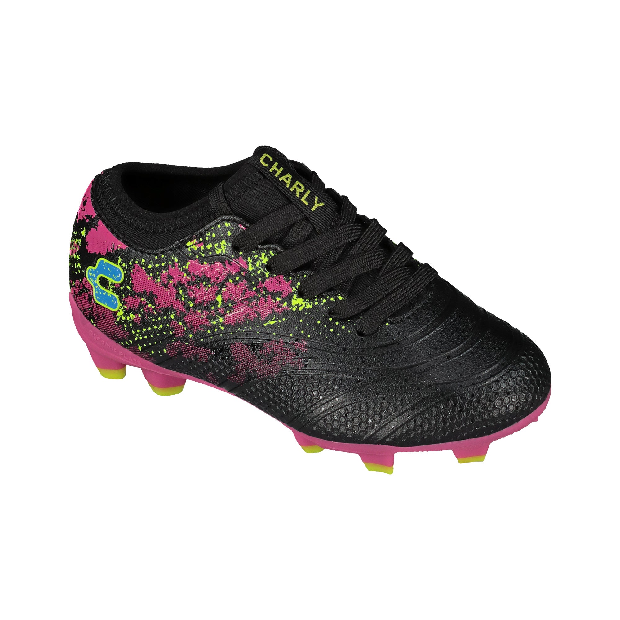 Botas de fútbol Charly Blaze Youth FG (negro/fiusia) 