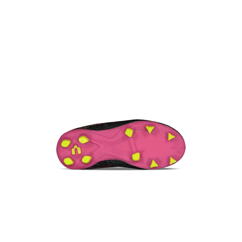 Charly Blaze Youth FG Cleats (black/fiusia)