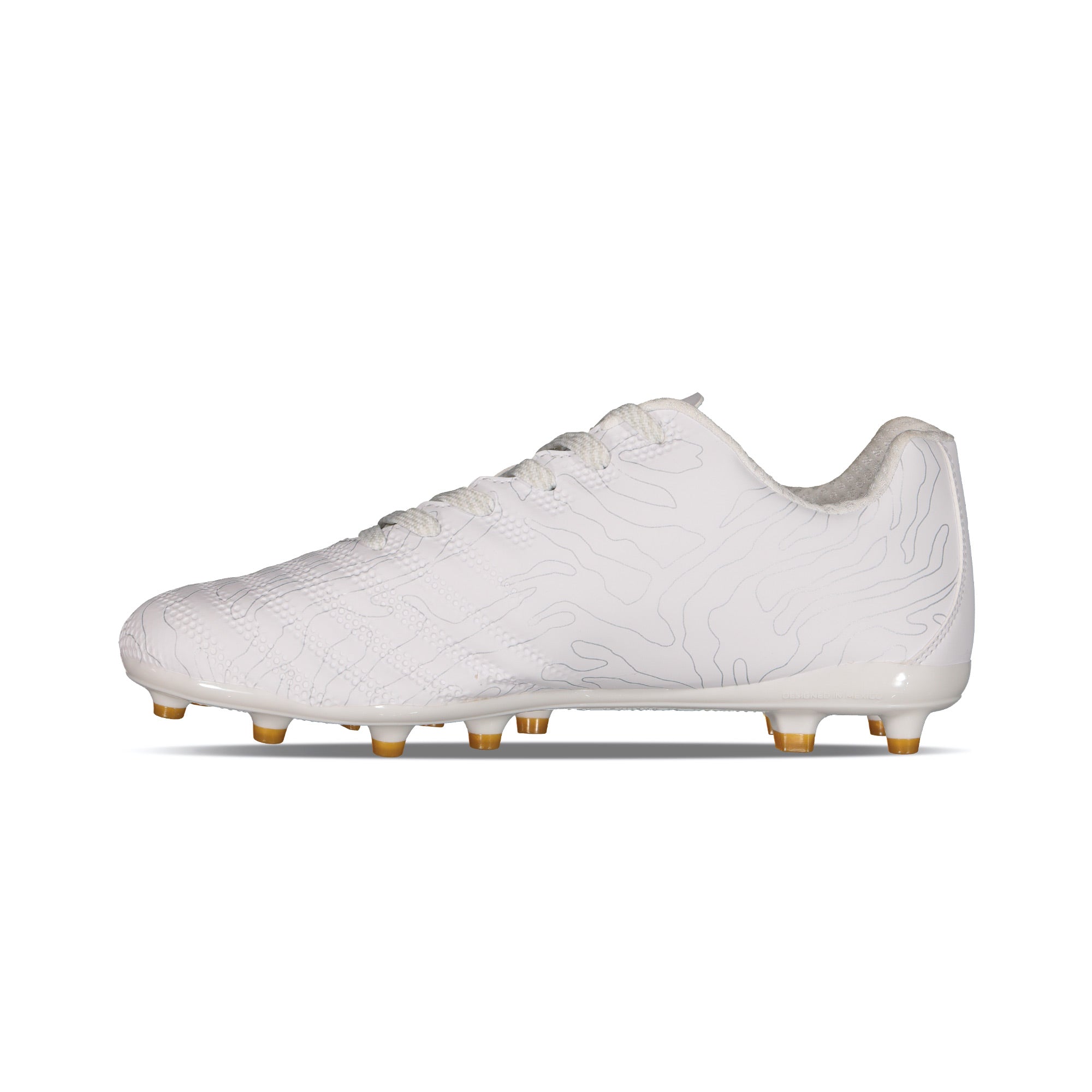 white and gold soccer cleats