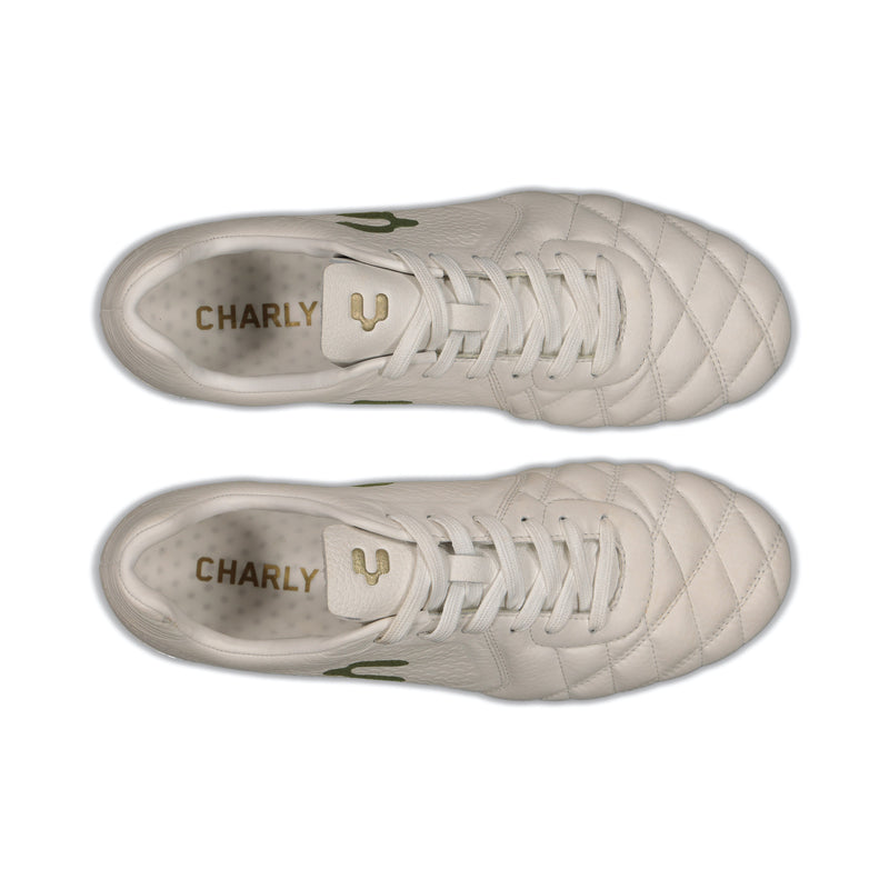 Charly Legendario LT 2.0 FG Soccer Cleats - White/Gold-Soccer Command