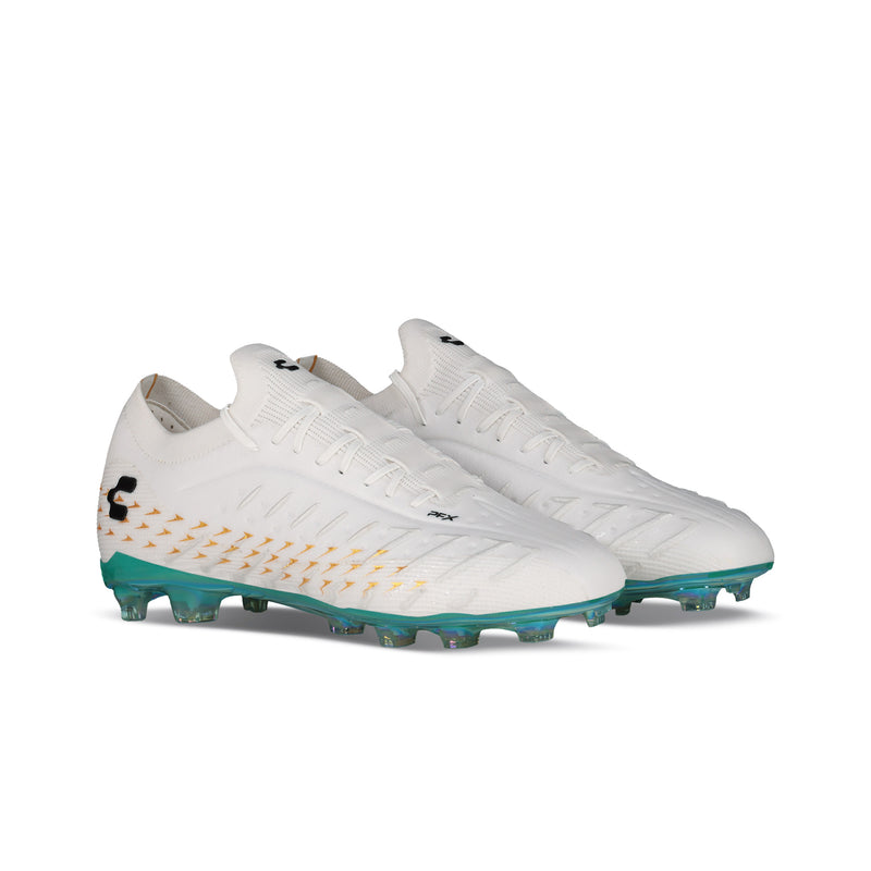 Charly Zinetik PFX Soccer Cleats (white/aqua)