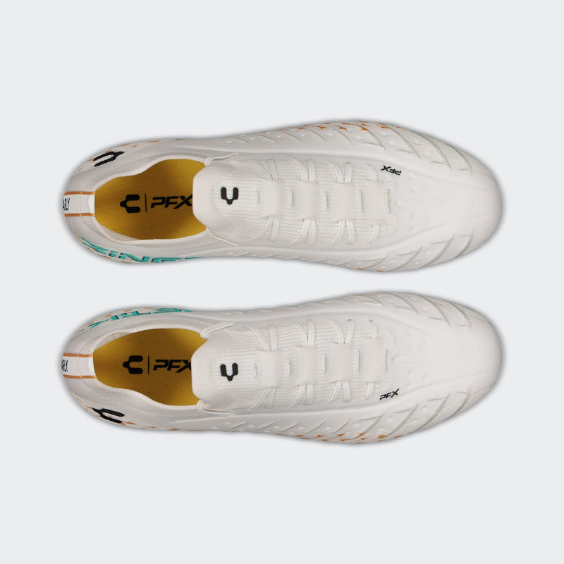 Charly Zinetik PFX Soccer Cleats (white/aqua)