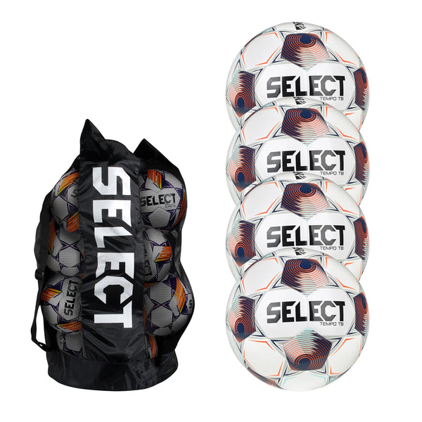 Select Tempo TB v25 NFHS Soccer Ball Bundle (4-pack with ball bag)