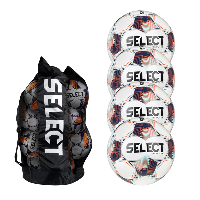 Select Tempo TB v25 NFHS Soccer Ball Bundle (4-pack with ball bag)