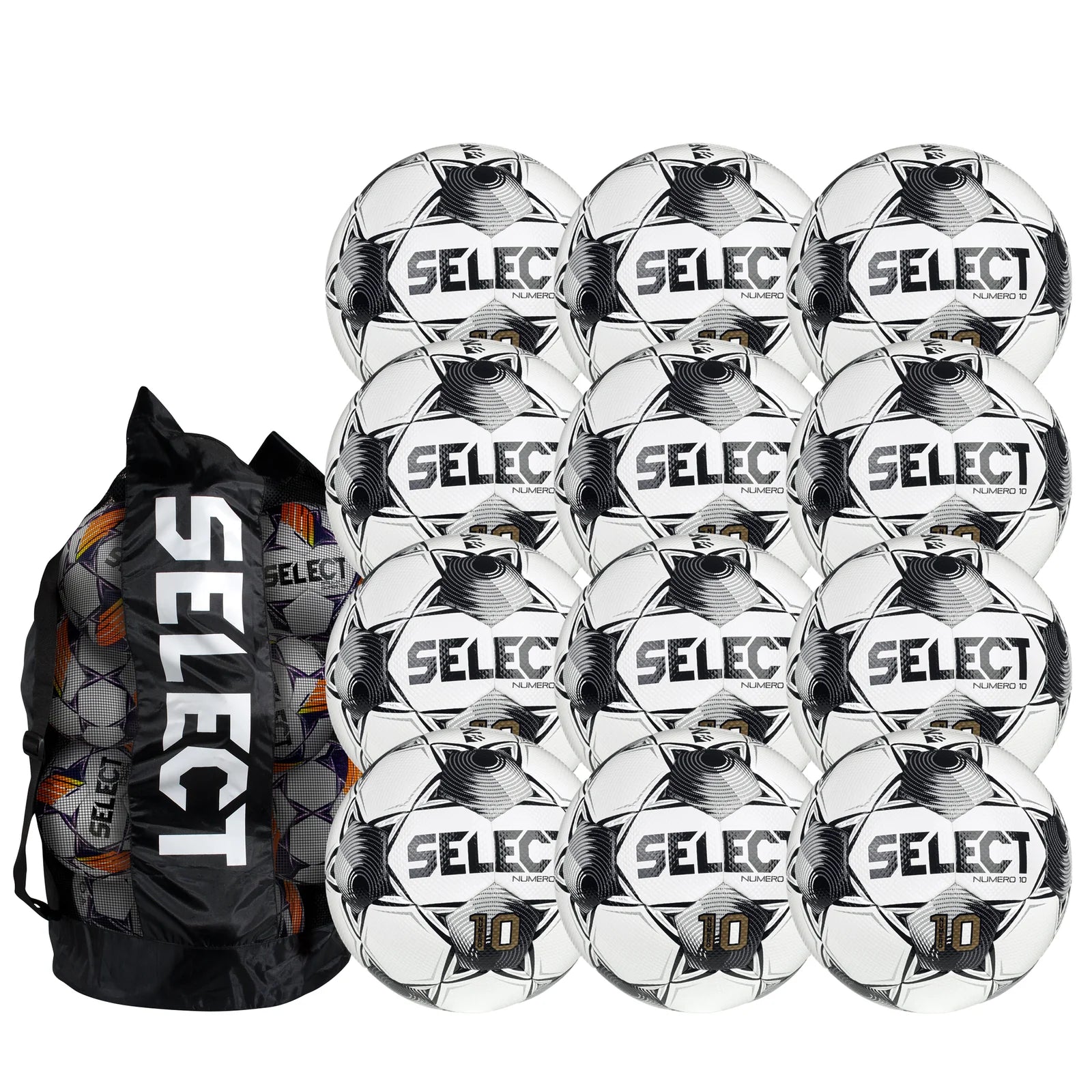 Select Numero 10 NFHS v25 Soccer Ball Bundle (12-pack with ball bag)