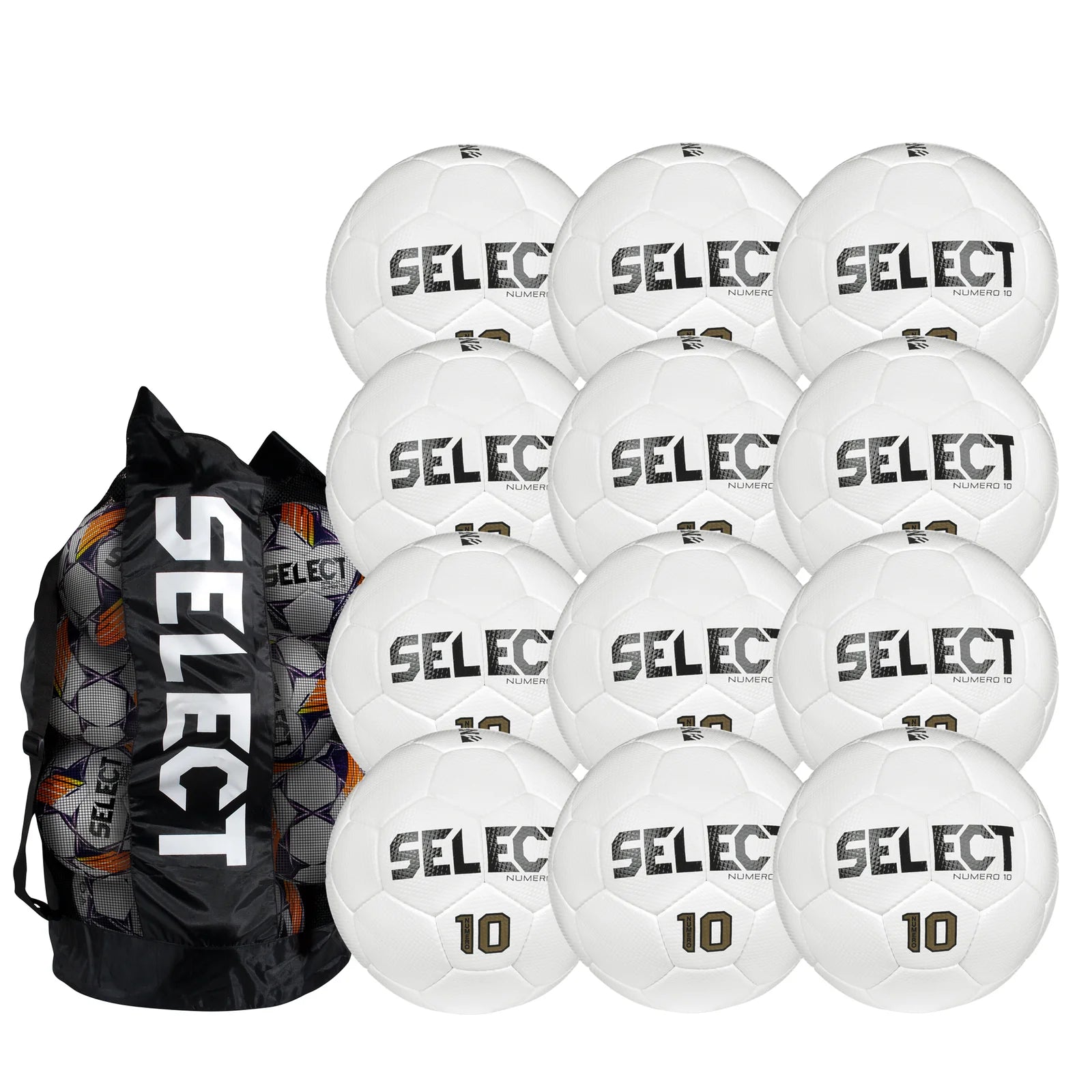 Paquete de 12 balones de fútbol Select Numero 10 NFHS v25 (incluye bolsa para balones).