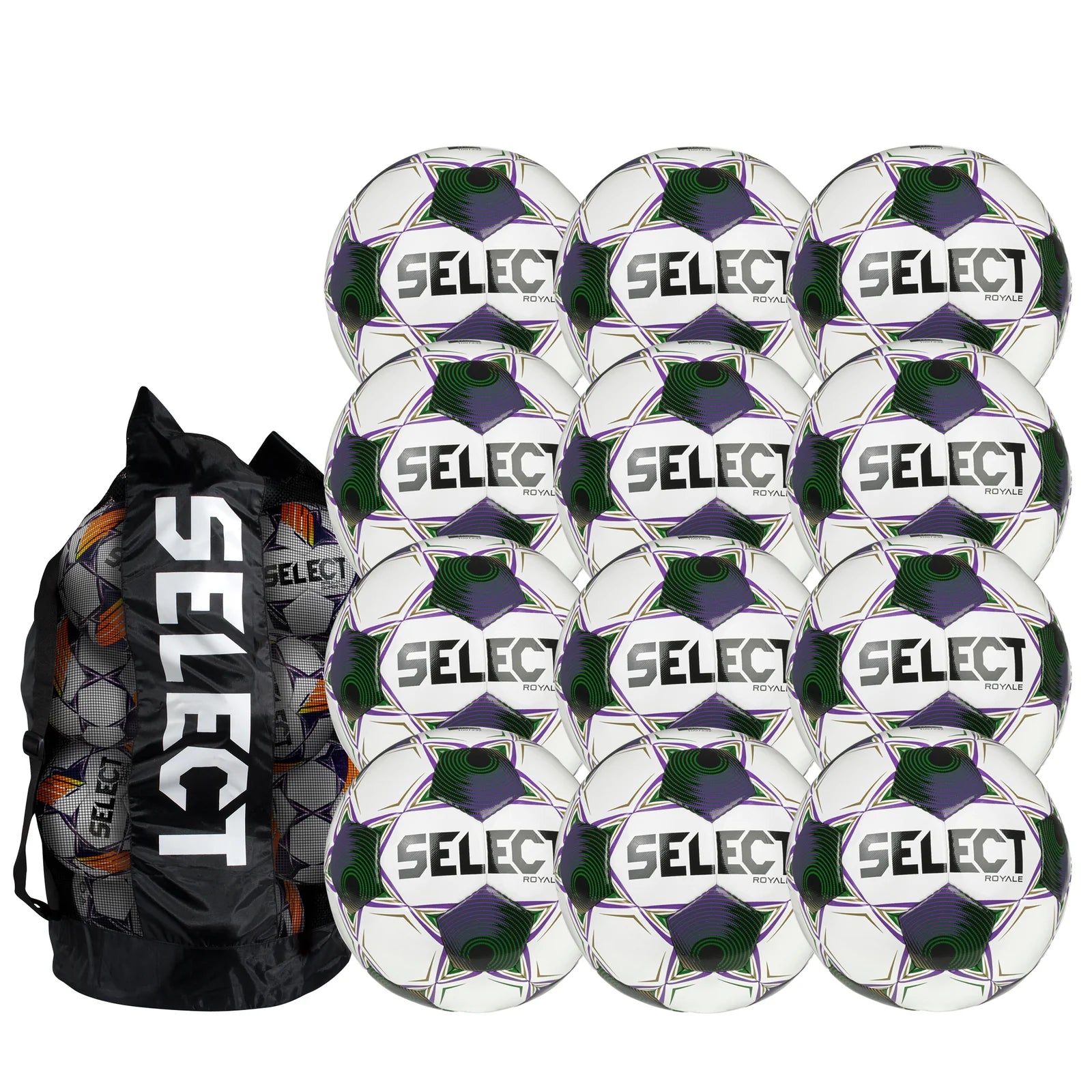 Paquete de balones de fútbol Select Royale v25 (paquete de 12 con bolsa para balones)