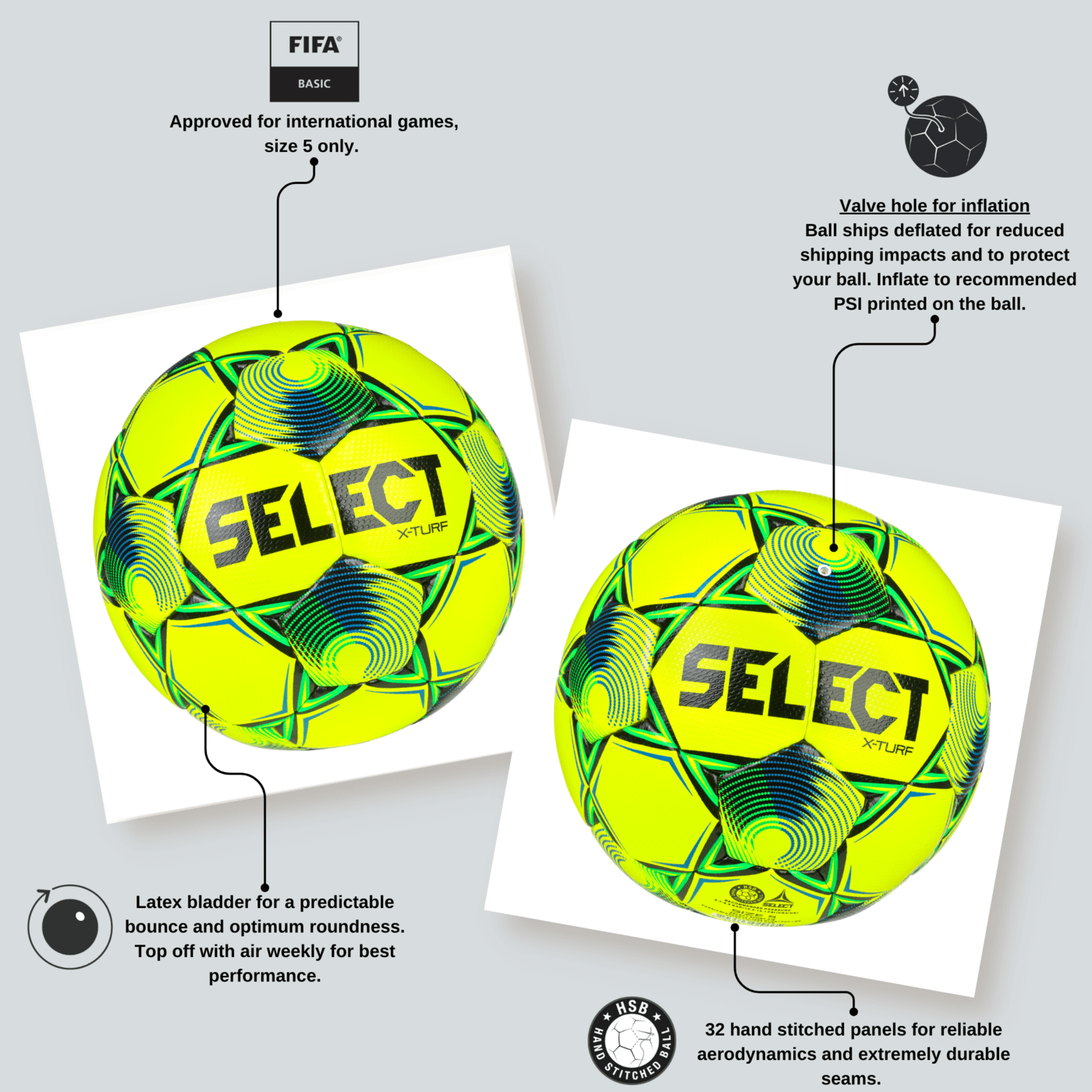 Balón de fútbol Select X-Turf v25