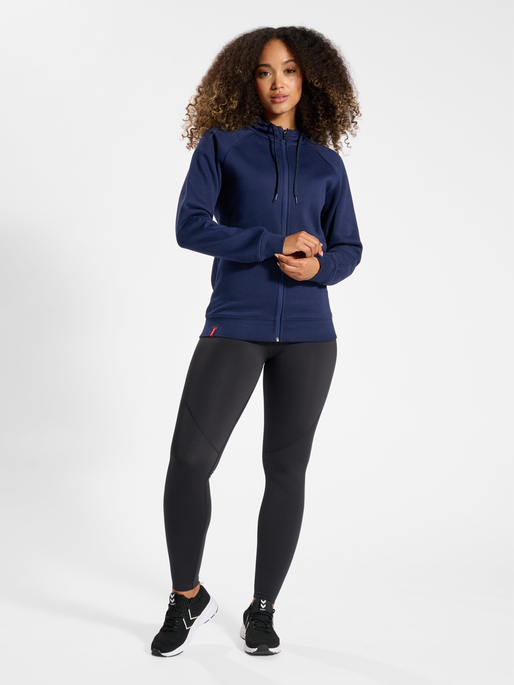 Sudadera con capucha y cremallera gruesa roja de Hummel (para mujer)