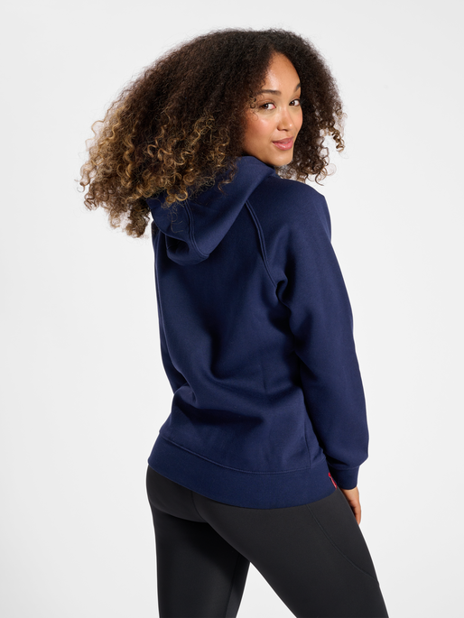 Sudadera con capucha y cremallera gruesa roja de Hummel (para mujer)