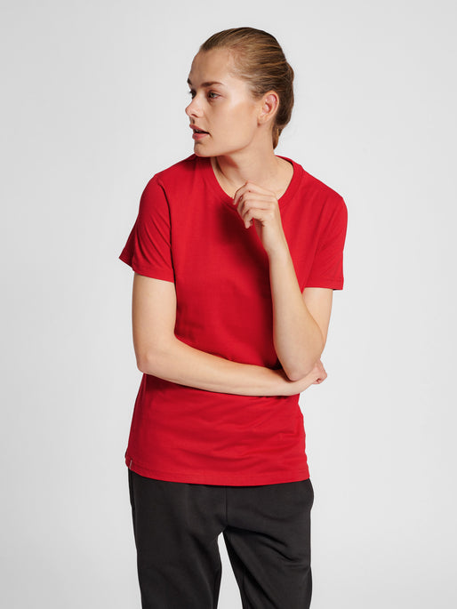 Camiseta básica roja de manga corta hummel (para mujer)