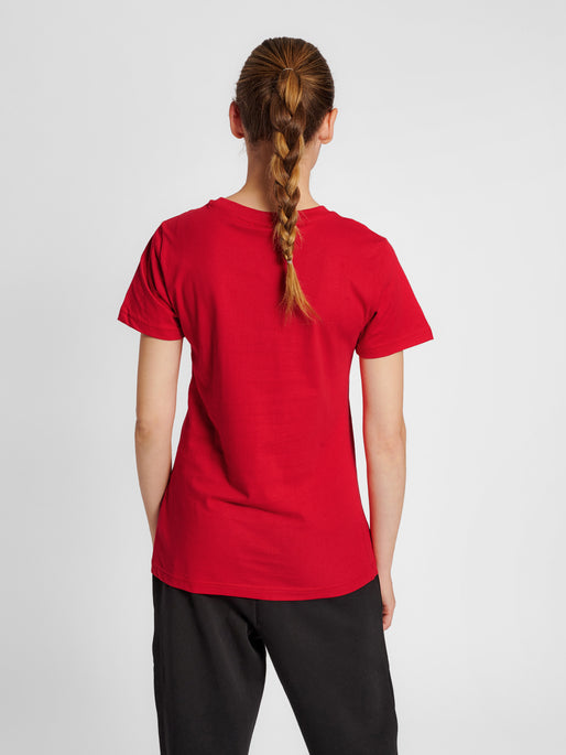 Camiseta básica roja de manga corta hummel (para mujer)