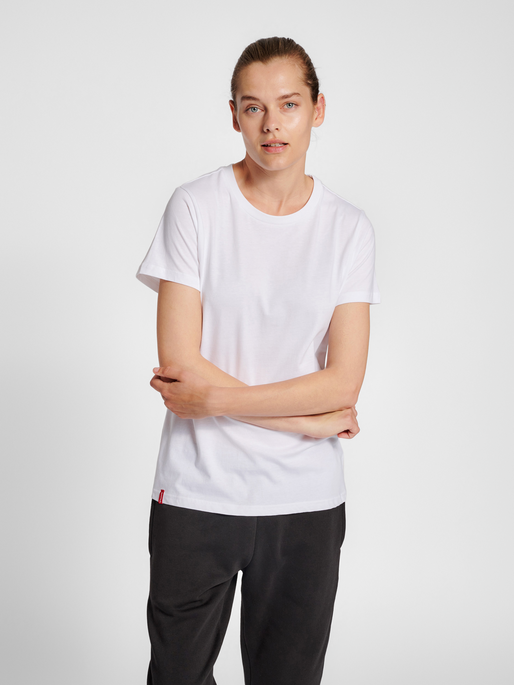 Camiseta básica roja de manga corta hummel (para mujer)