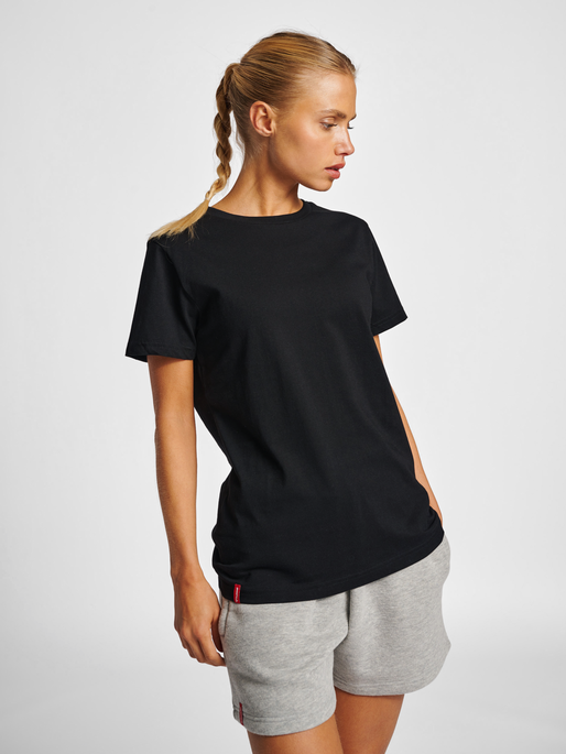 Camiseta Hummel roja de manga corta y corte pesado (para mujer)