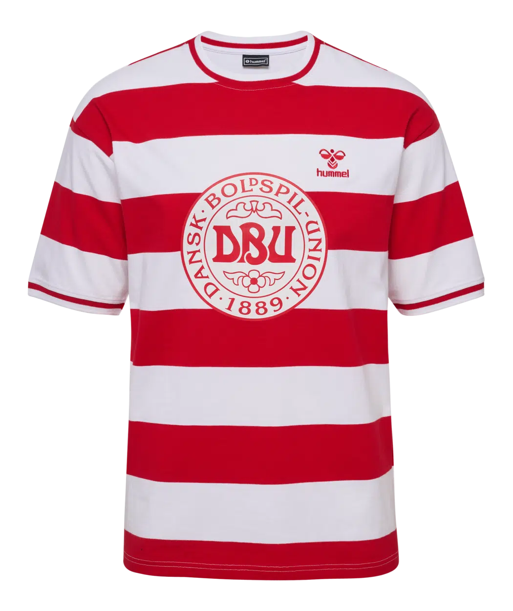 hummel Denmark DBU Fan 24 Striped Tee-Soccer Command