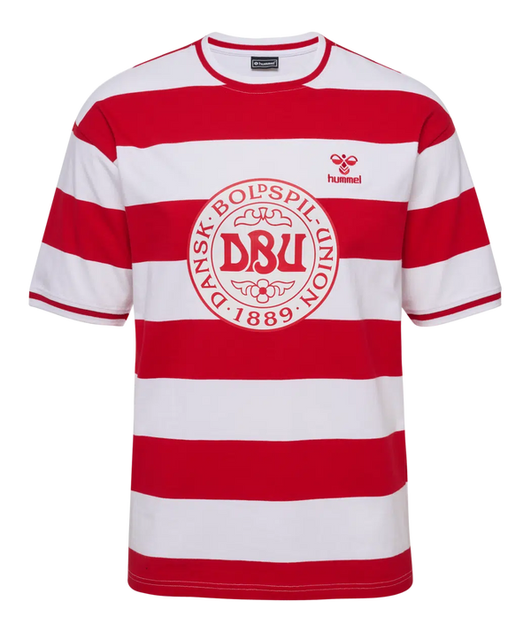 hummel Denmark DBU Fan 24 Striped Tee-Soccer Command