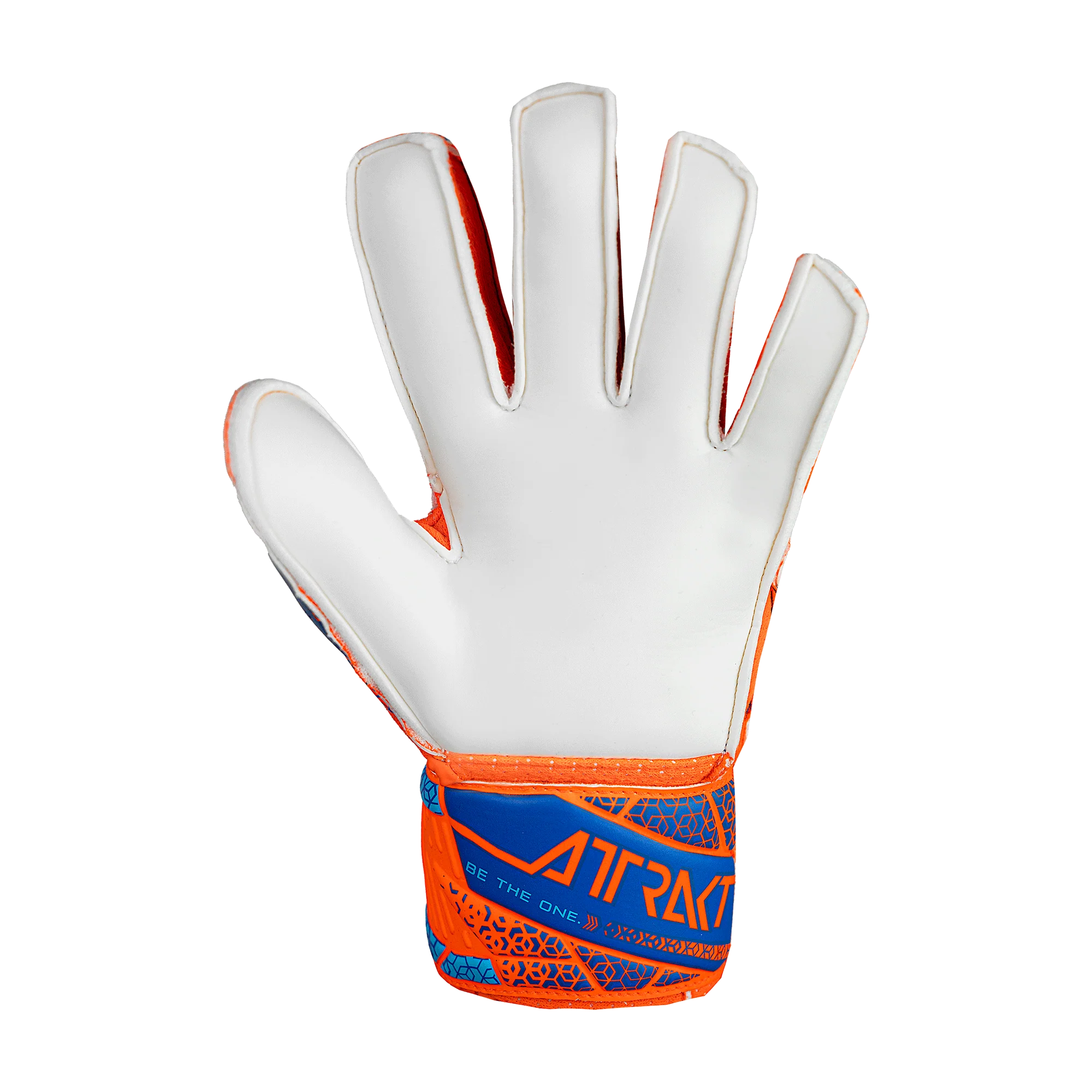 Reusch Attrakt Solid Finger Support Junior Goalkeeper Gloves (orange/blue)