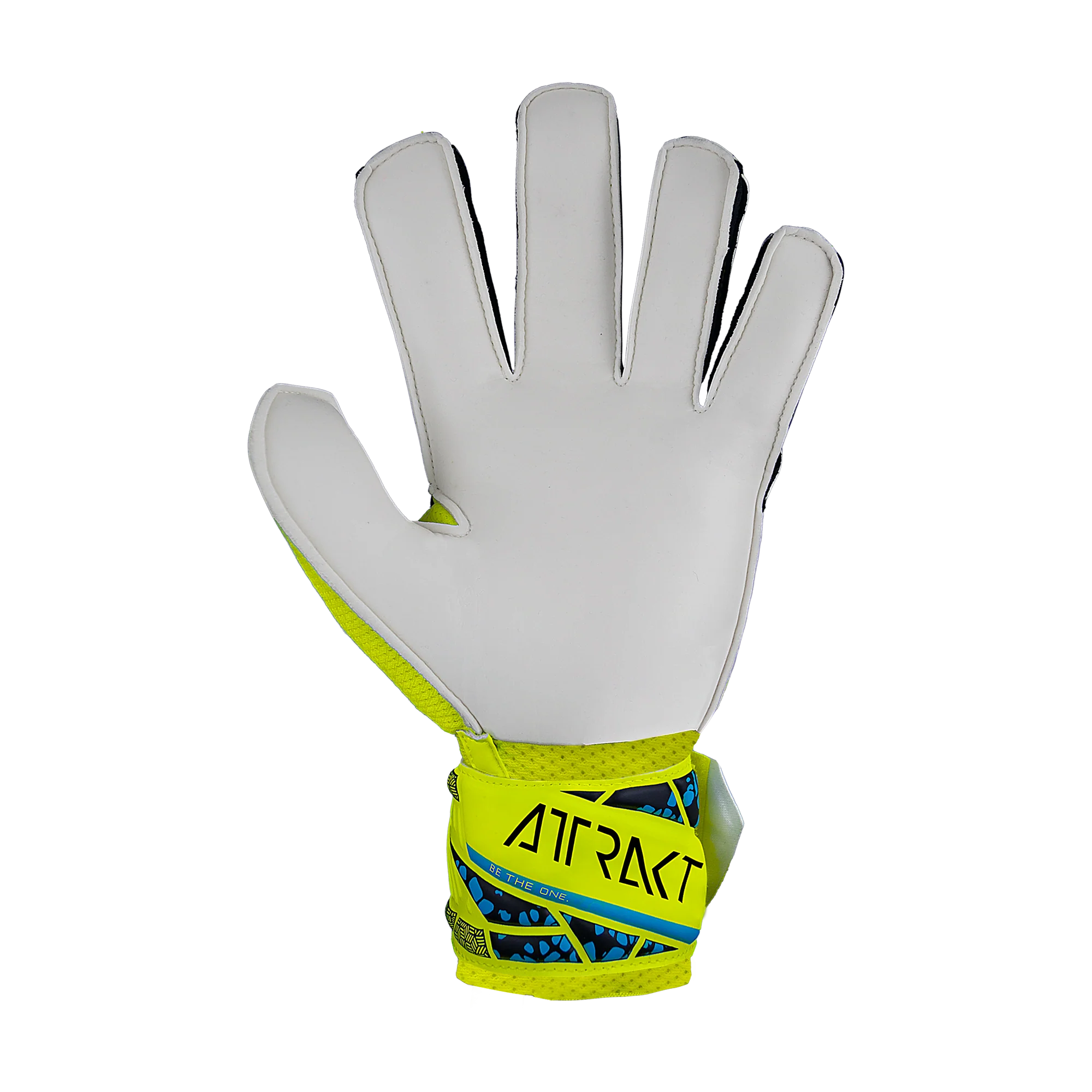 Reusch Attrakt Solid Junior Goalkeeper Gloves (safety yellow/blue)