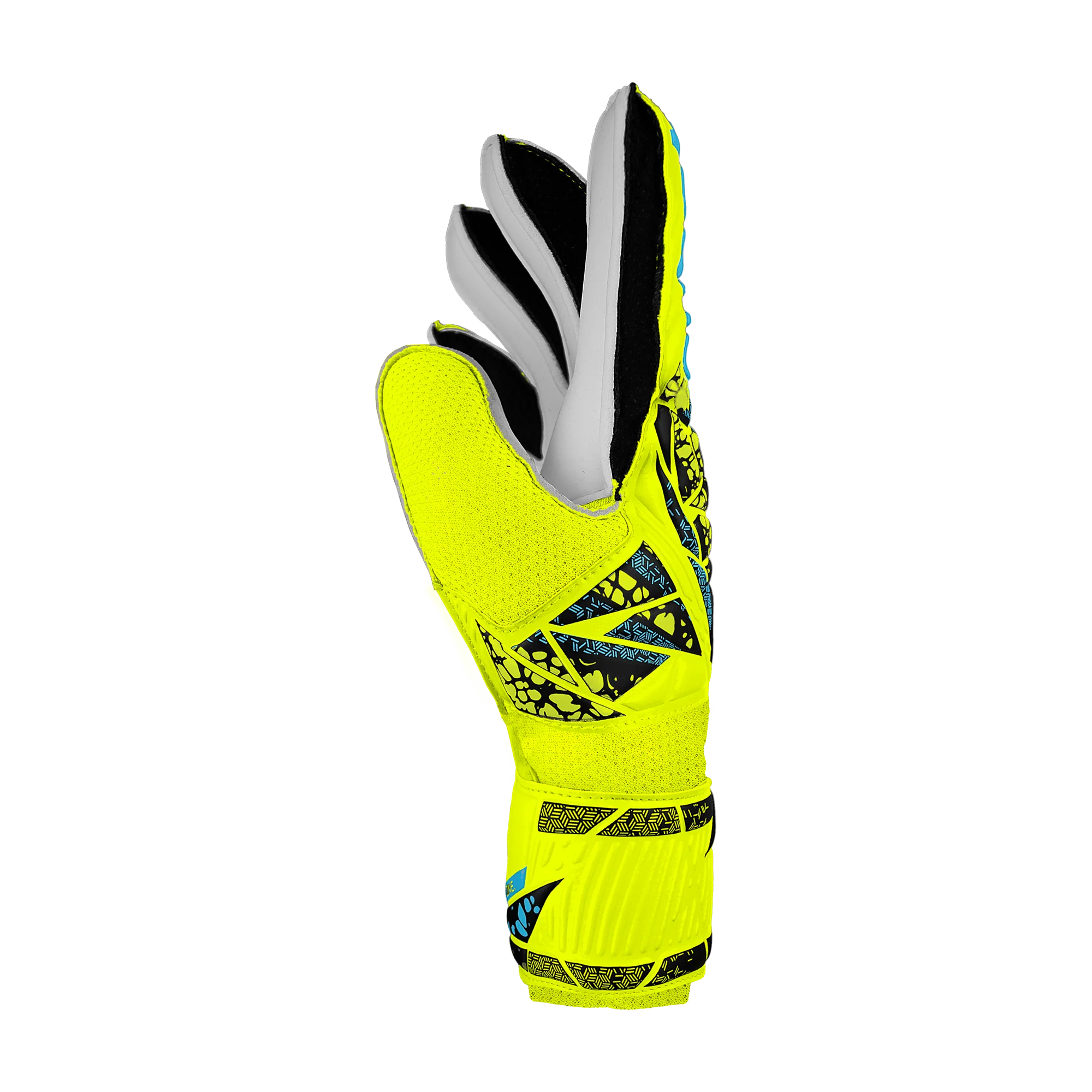 Reusch Attrakt Solid Junior Goalkeeper Gloves (safety yellow/blue)