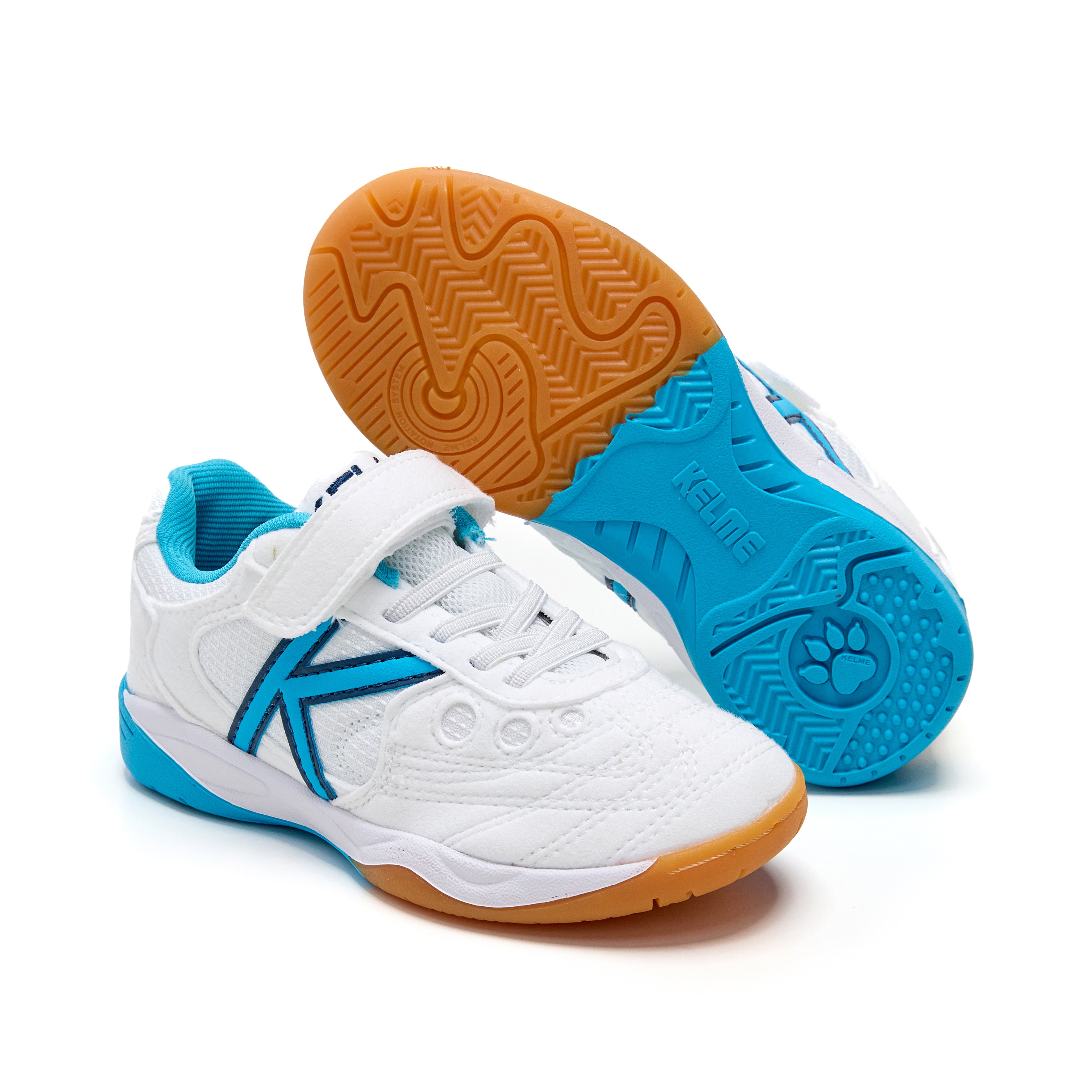 Kelme Indoor Copa Elastic Futsal Shoes (white/blue)