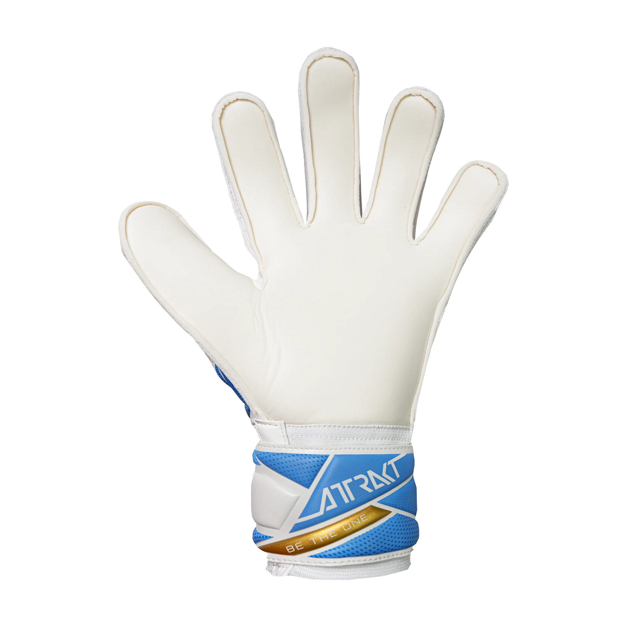 Reusch Attrakt Solid Junior Goalkeeper Gloves (white/gold/light blue)