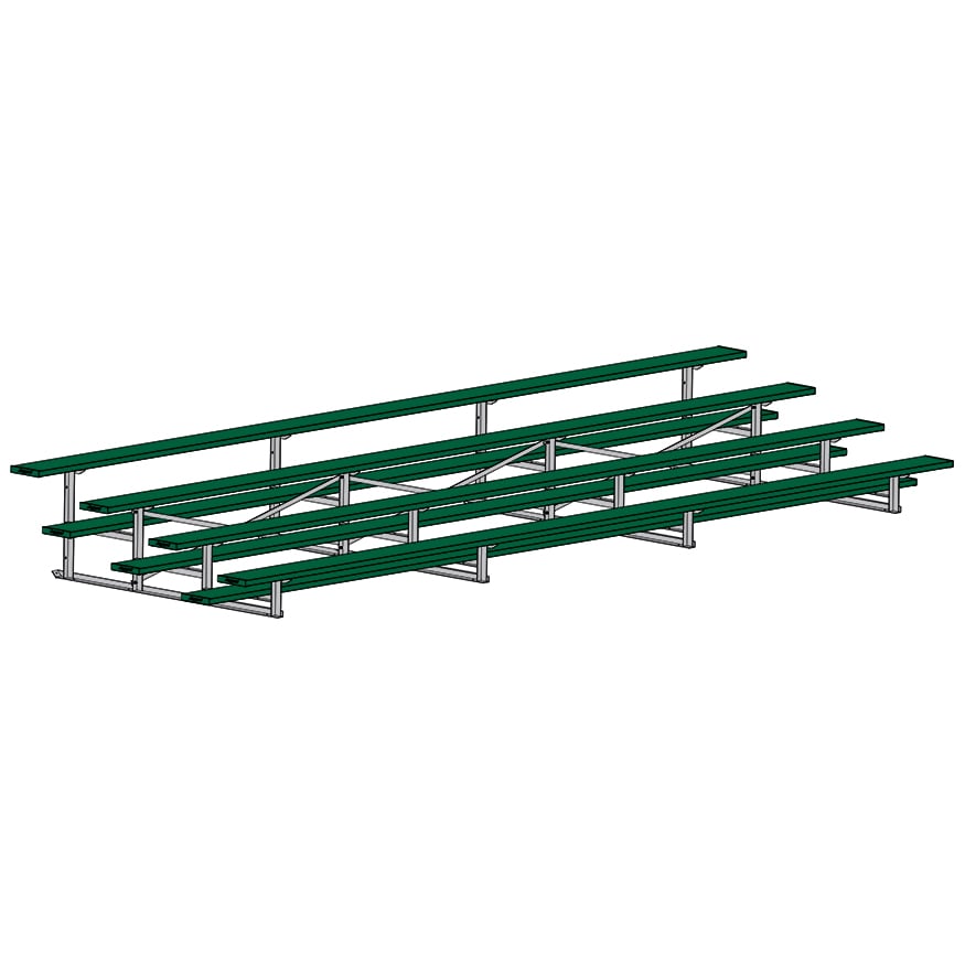 Jaypro Soccer All Aluminum Bleacher (4 Row - Single Foot Plank)-Soccer Command