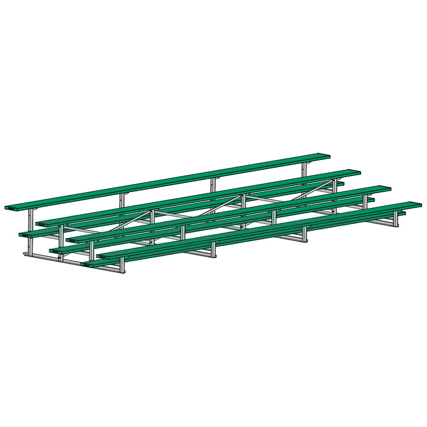 Jaypro Soccer All Aluminum Bleacher (4 Row - Single Foot Plank)-Soccer Command