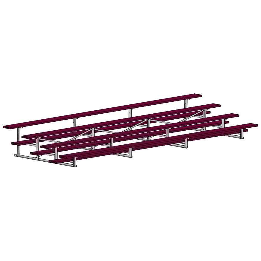 Jaypro Soccer All Aluminum Bleacher (4 Row - Single Foot Plank)-Soccer Command