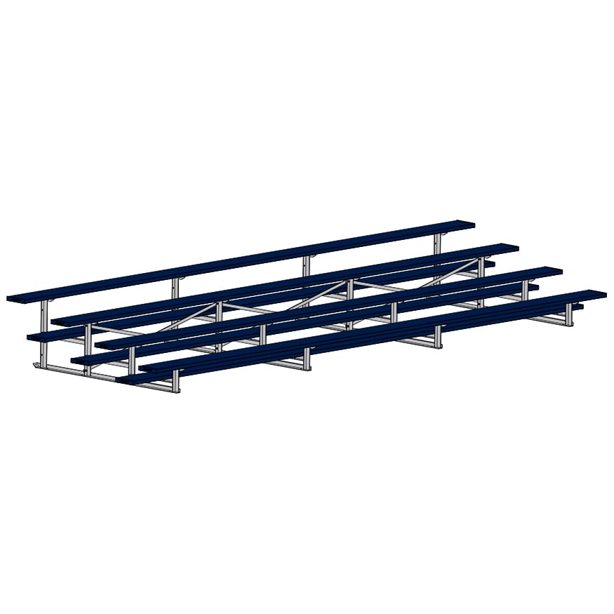 Jaypro Soccer All Aluminum Bleacher (4 Row - Single Foot Plank)-Soccer Command